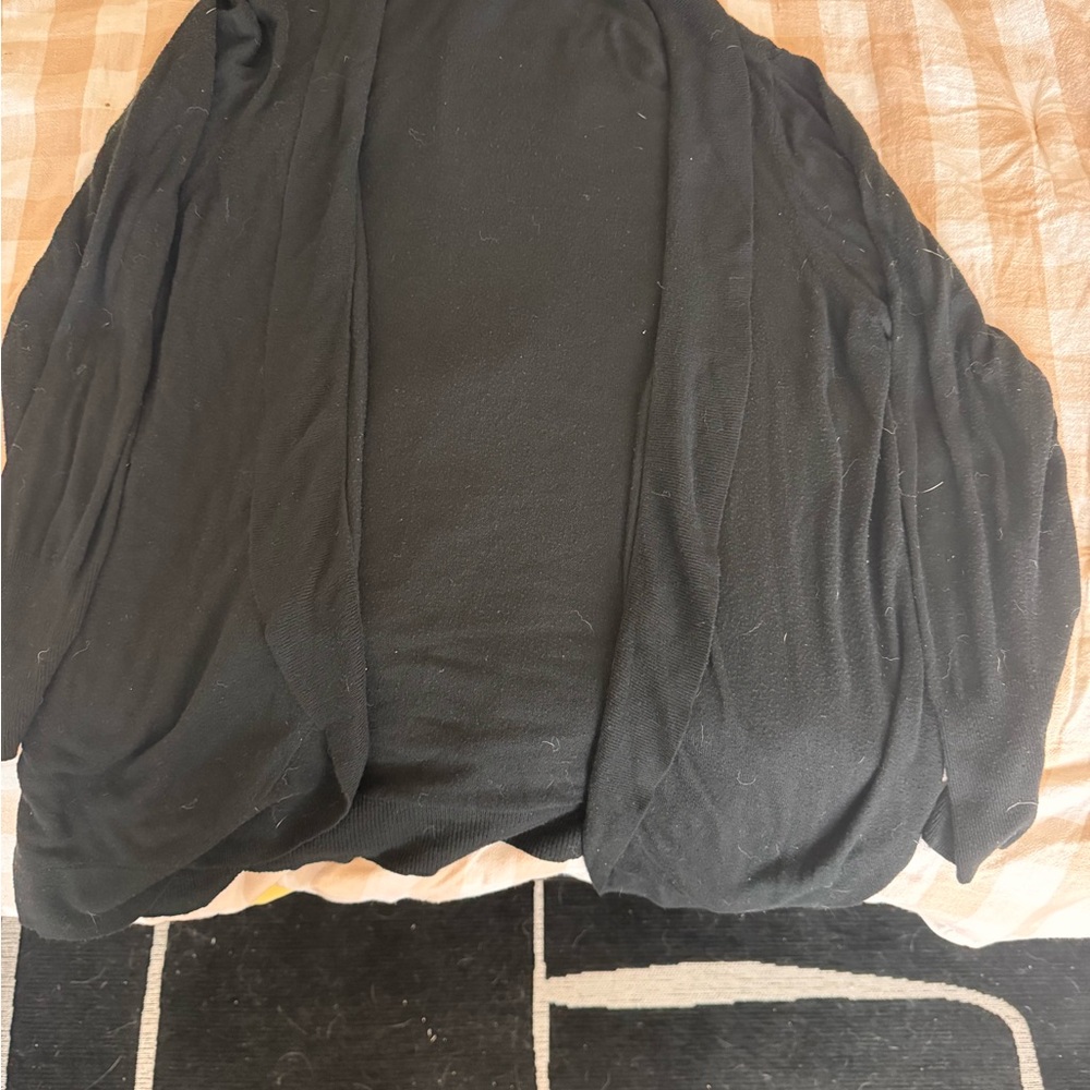 Ava & Viv Black Open-Front Cardigan